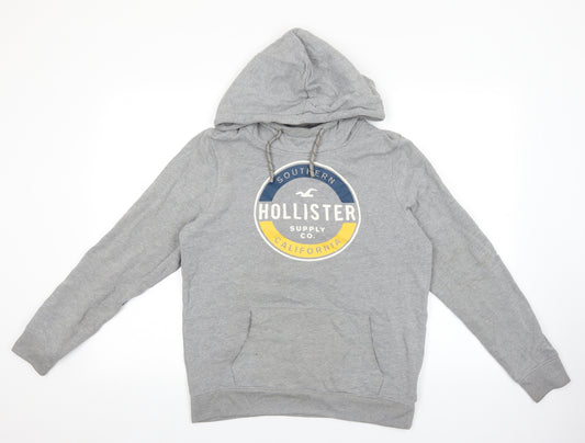 Hollister Mens Grey Cotton Pullover Hoodie Size S