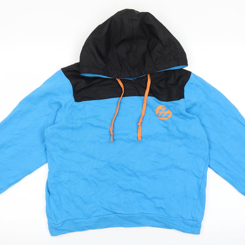 Awsome sports Mens Blue Cotton Pullover Hoodie Size S