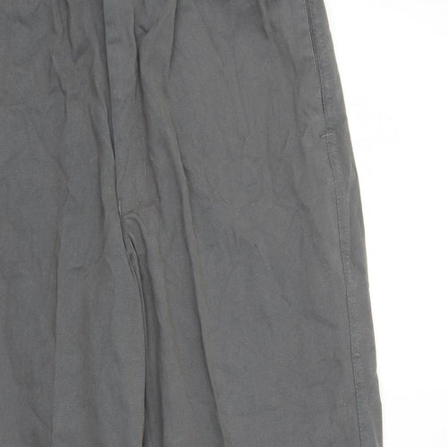 Pegasus Mens Grey Cotton Trousers Size 32 in L25 in Regular Zip
