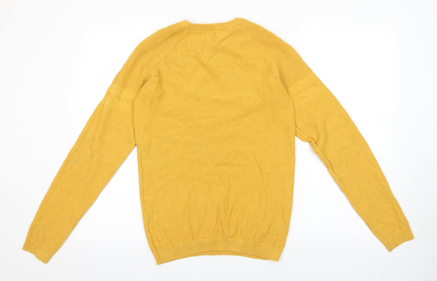 NEXT Boys Yellow Round Neck 100% Cotton Pullover Jumper Size 14 Years Pullover