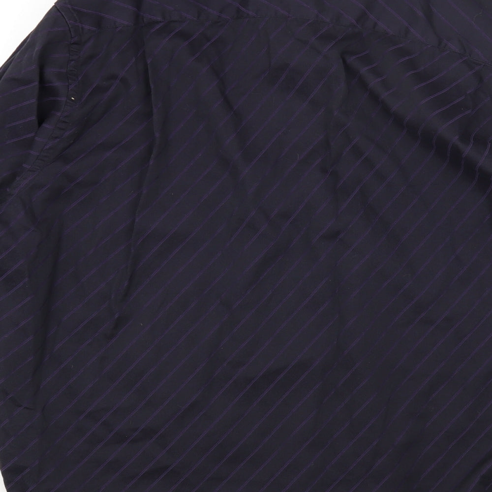 NEXT Mens Purple Cotton Button-Up Size 17.5 Collared Button