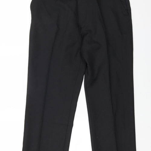 Preworn Mens Black Polyester Trousers Size 34 in L27 in Regular Zip