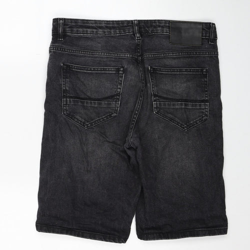 Denim & Co. Mens Black Cotton Bermuda Shorts Size 32 in Regular Zip