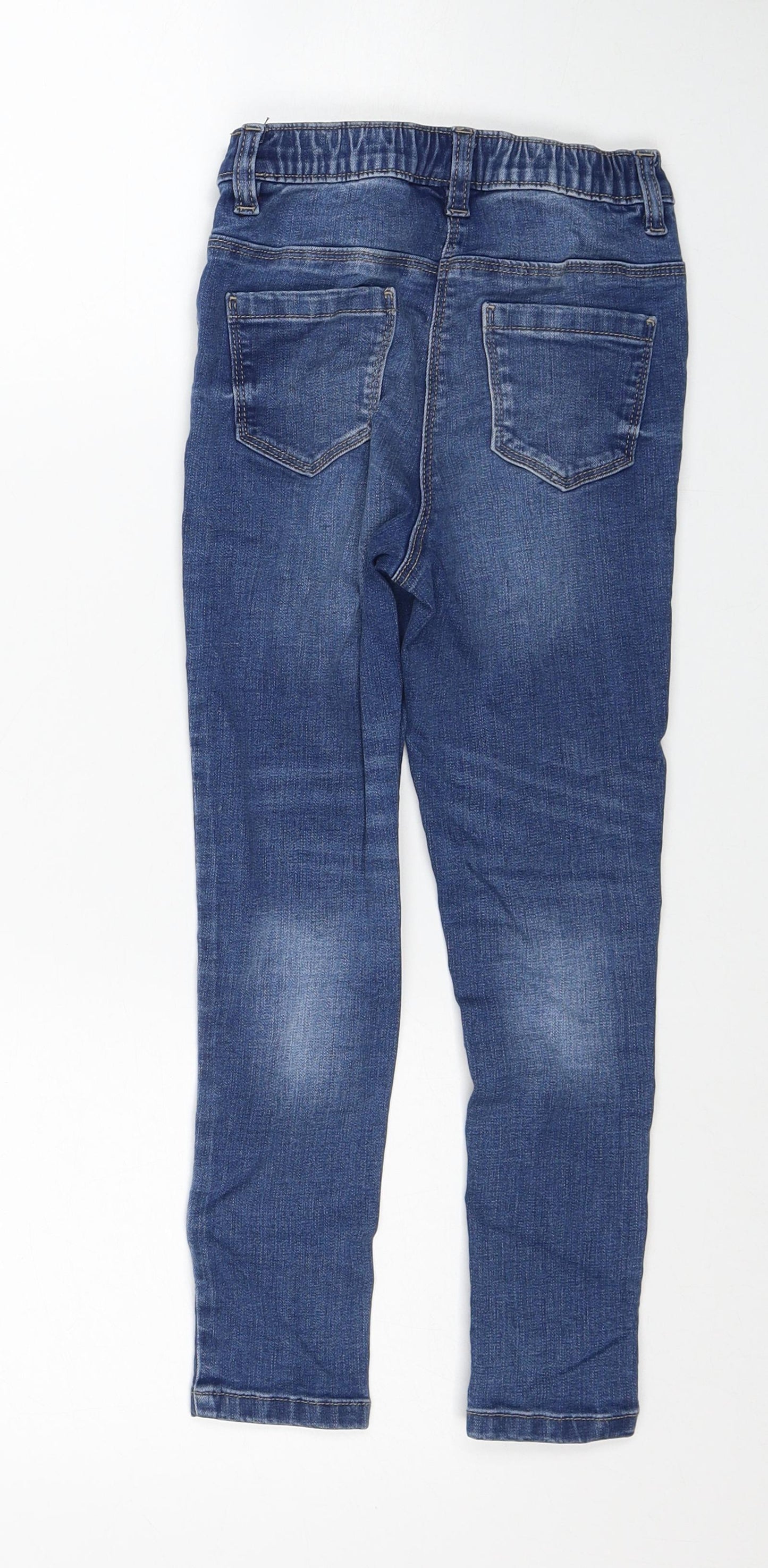 NEXT Girls Blue Cotton Skinny Jeans Size 7 Years Regular Pullover