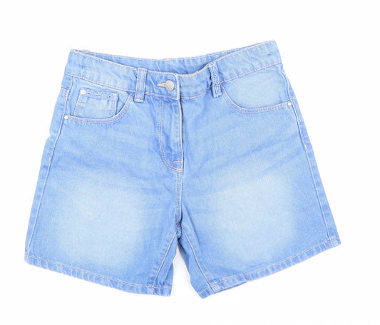 NEXT Boys Blue 100% Cotton Bermuda Shorts Size 10-11 Years Regular Zip