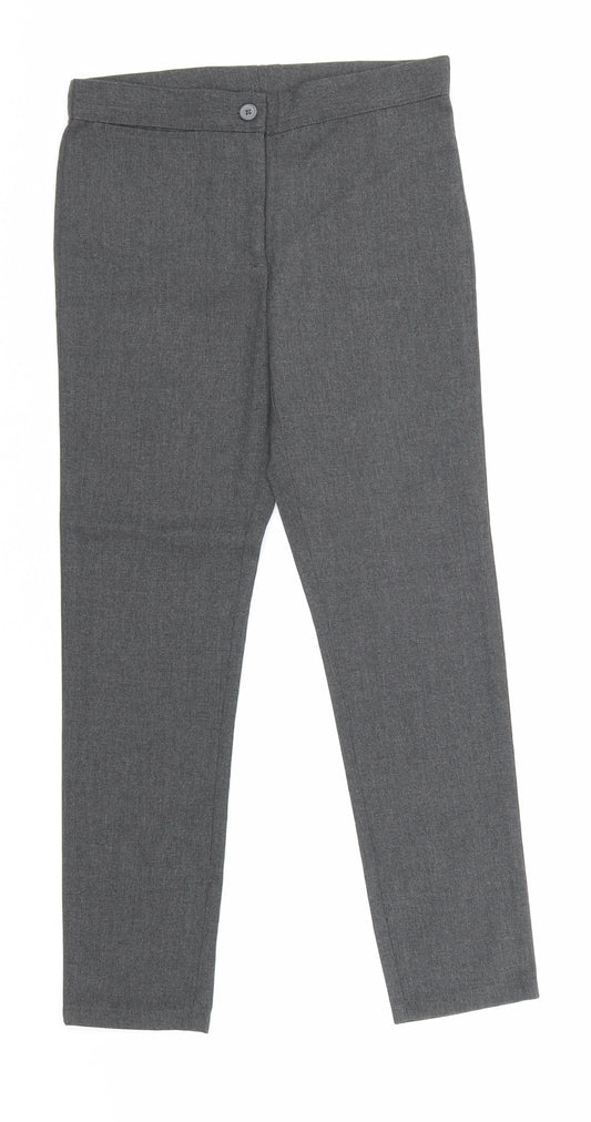 Debenhams Girls Grey Polyester Dress Pants Trousers Size 10 Years Regular Zip