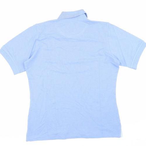 Henbury Womens Blue 100% Cotton Basic Polo Size 12 Collared