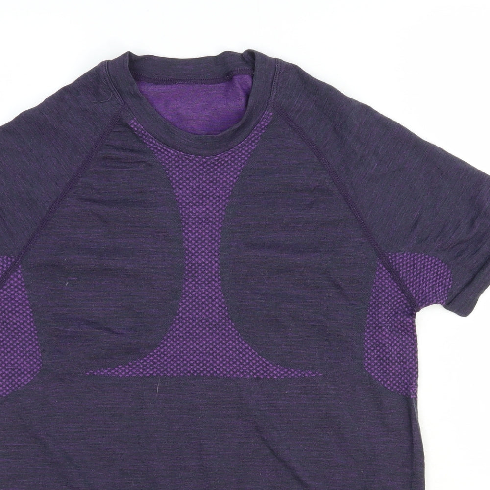 Crivit Womens Purple Polyester Basic T-Shirt Size S Round Neck Pullover