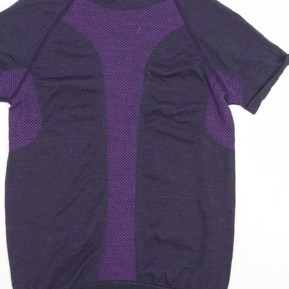 Crivit Womens Purple Polyester Basic T-Shirt Size S Round Neck Pullover