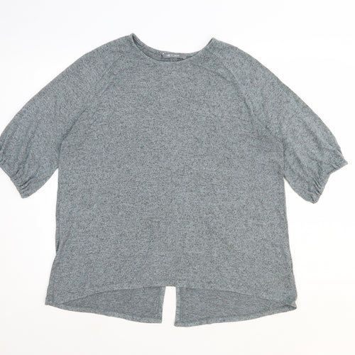 COIN 1804 Womens Grey Polyester Basic T-Shirt Size XL Round Neck