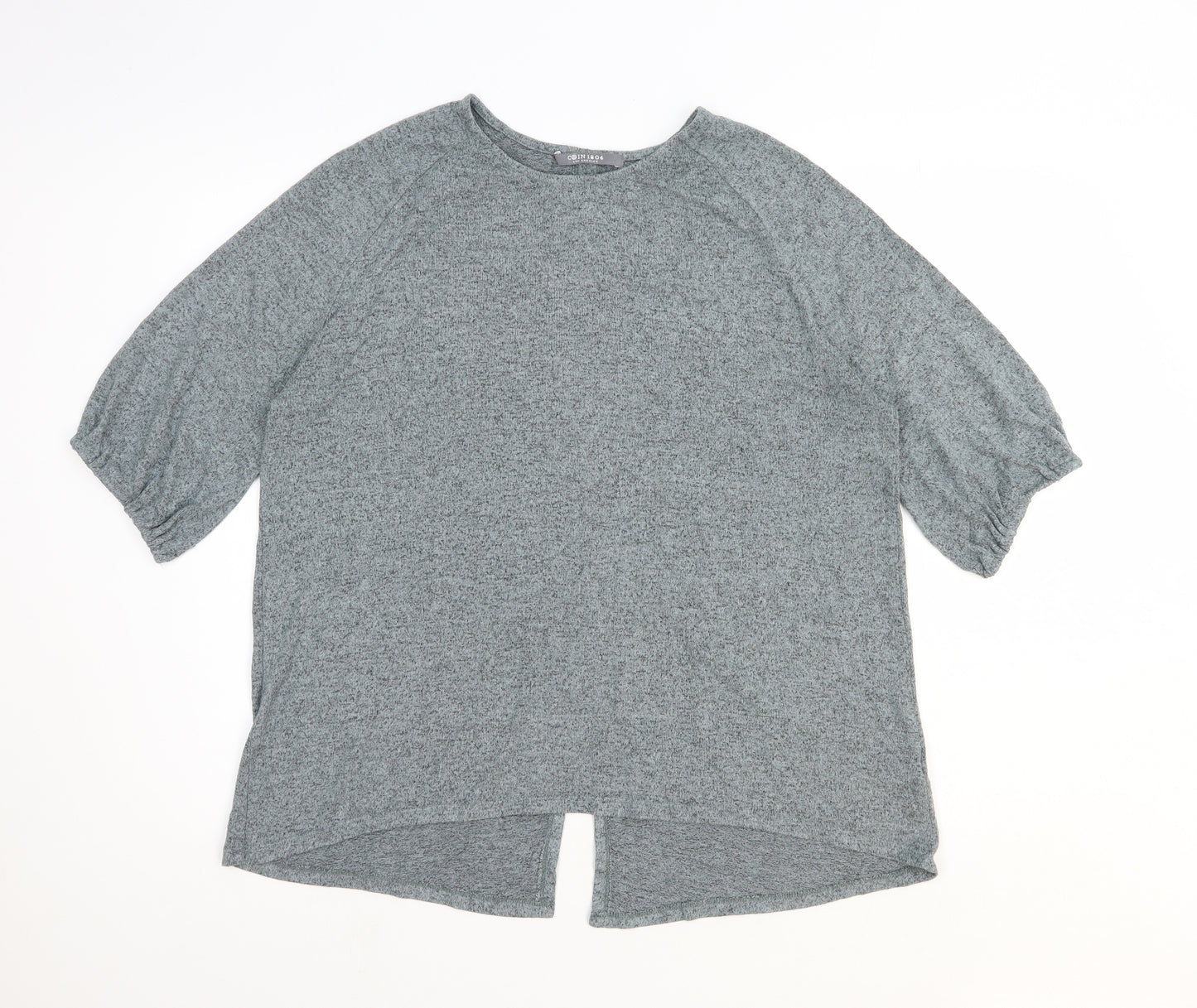 COIN 1804 Womens Grey Polyester Basic T-Shirt Size XL Round Neck