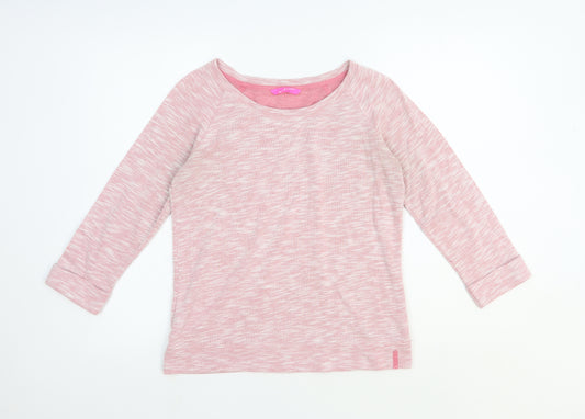 Marks and Spencer Womens Pink Polyester Basic Casual Size 8 Round Neck Pullover