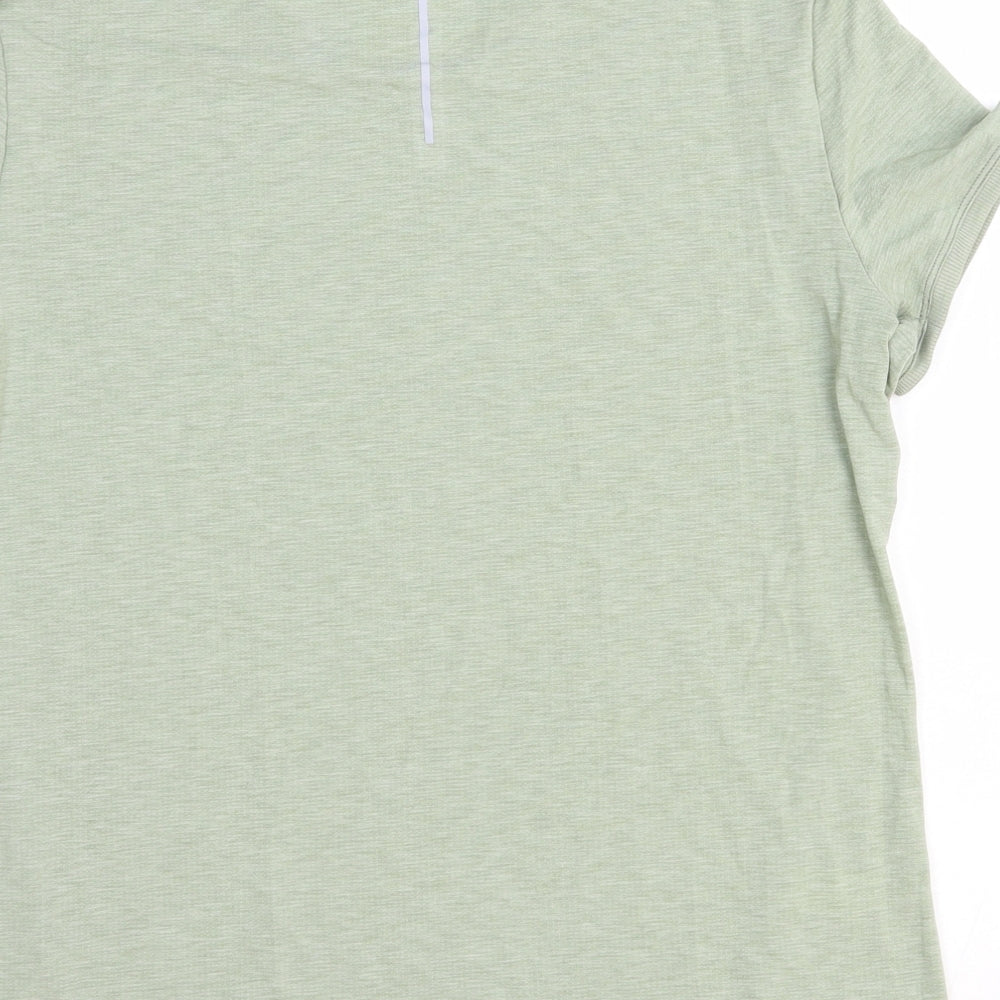 DECATHLON Womens Green Polyester Basic T-Shirt Size 14 Round Neck Pullover