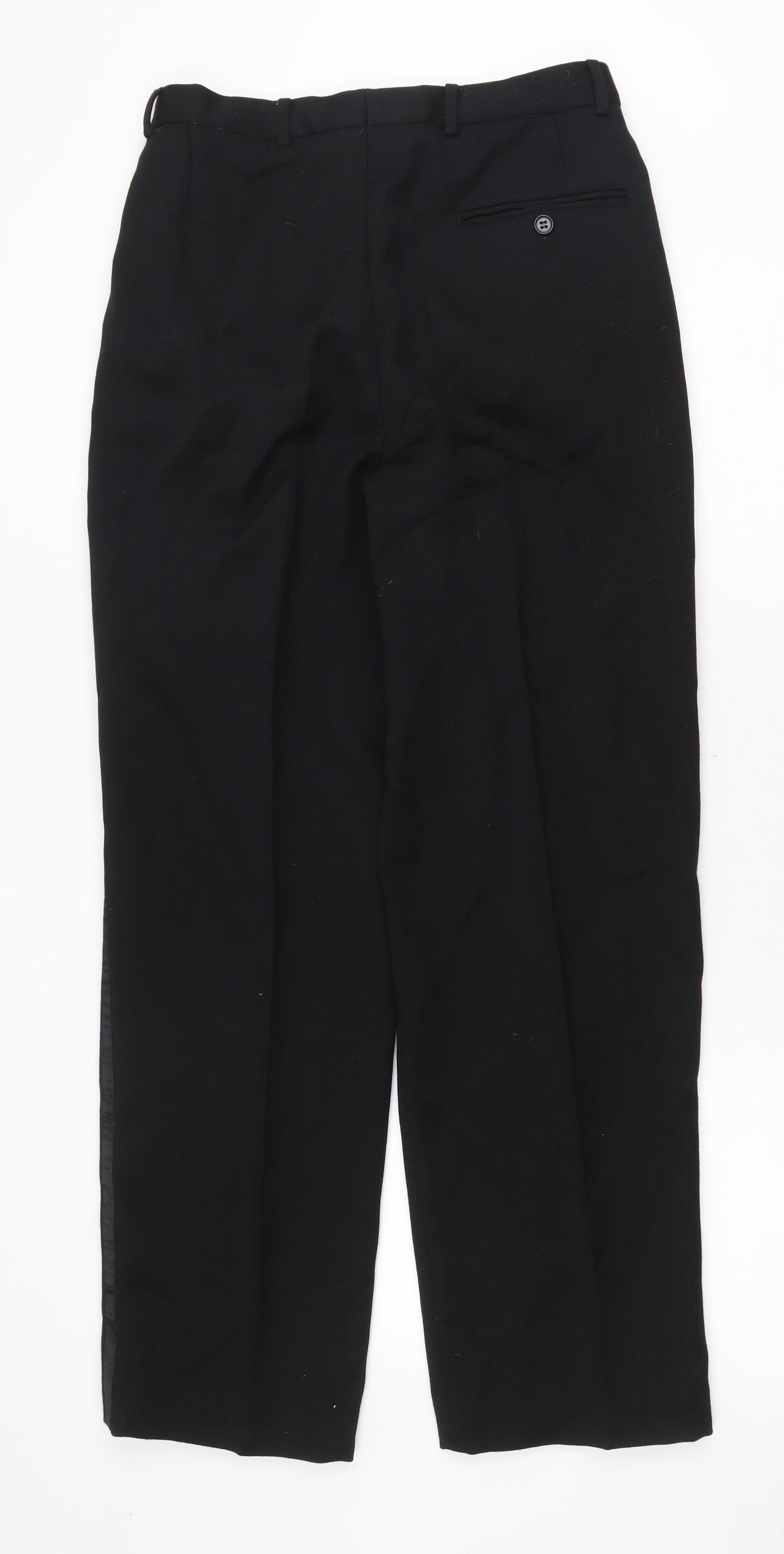 NEXT Mens Black Wool Dress Pants Trousers Size 30 in Regular Zip