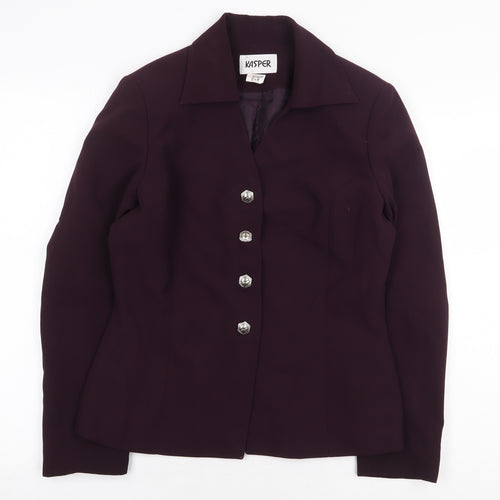 Kasper Womens Purple Jacket Size 8 Button
