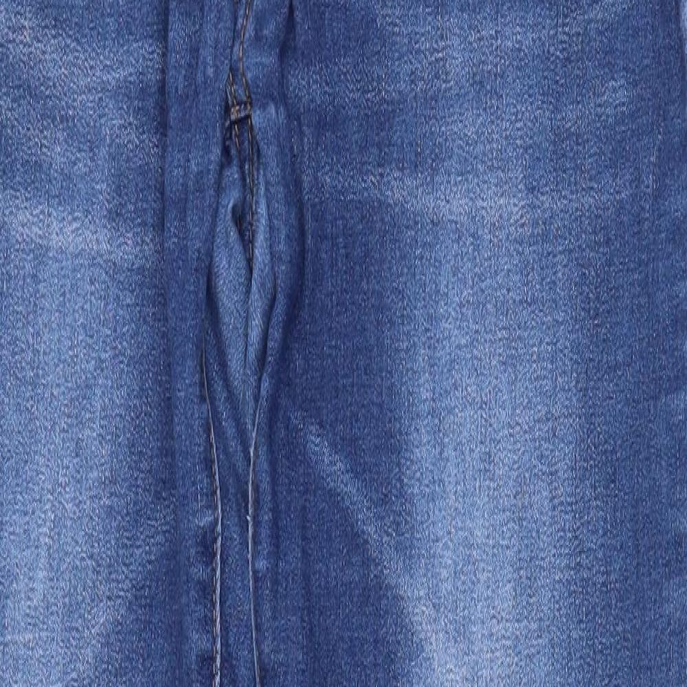 WAX JEAN Womens Blue Cotton Straight Jeans Size M Regular Zip