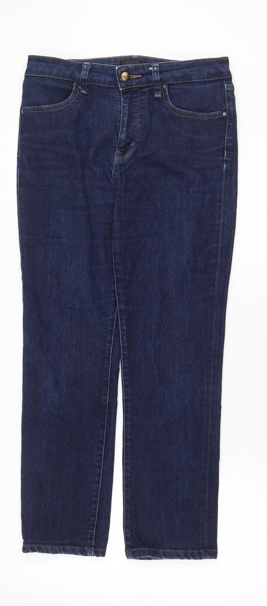 Uniqlo Mens Blue Cotton Straight Jeans Size 26 in Regular Zip