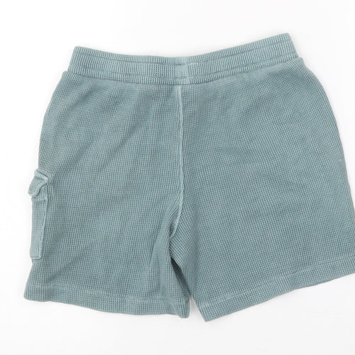 Marks and Spencer Boys Blue Cotton Sweat Shorts Size 5-6 Years Regular