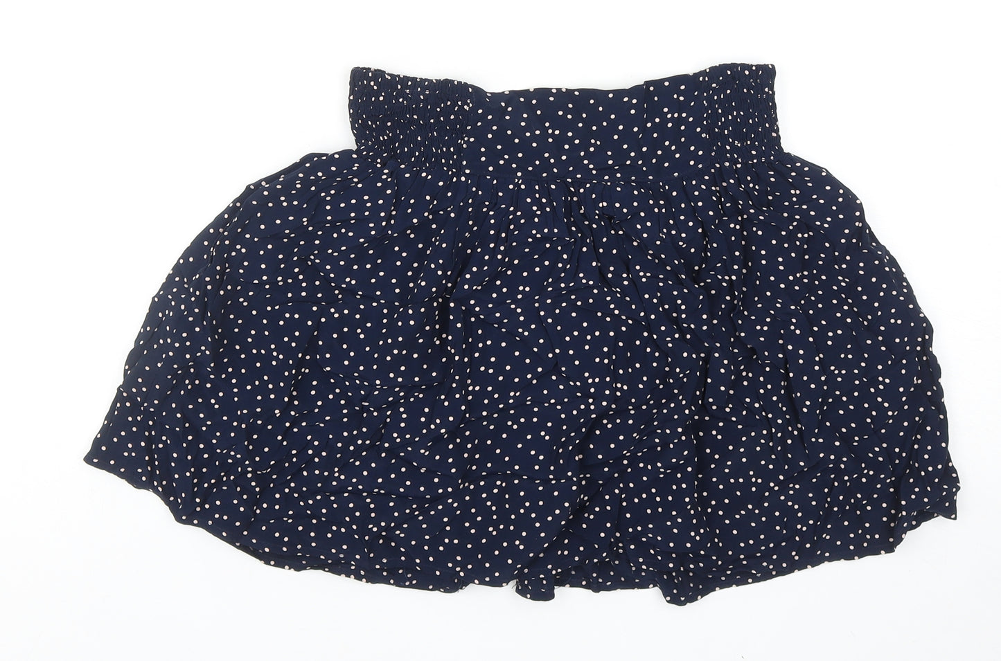 Garage Womens Blue Polka Dot Viscose Mini Skirt Size S Button