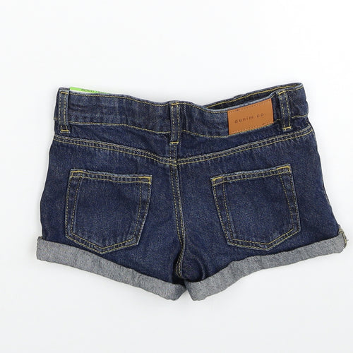 Primark Girls Black Cotton Hot Pants Shorts Size 4-5 Years Regular Zip