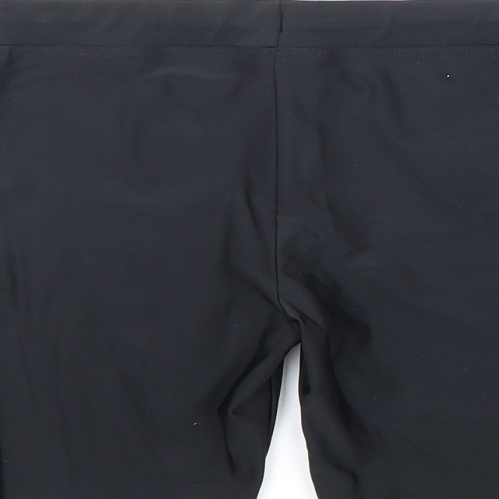 Marks and Spencer Boys Black Polyester Compression Shorts Size 7-8 Years Athletic Tie