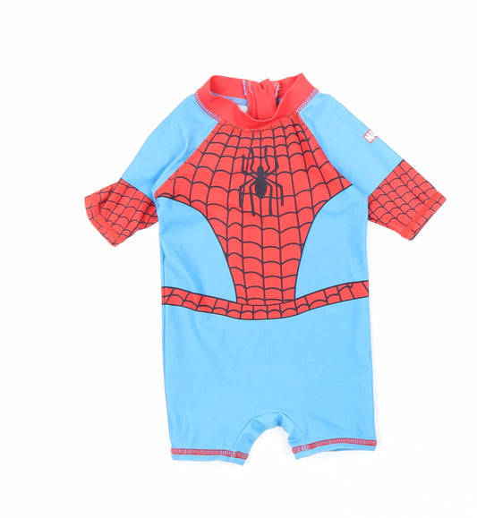 George Boys Multicoloured Geometric Polyester Romper One-Piece Size 3-6 Months Zip - Swimsuit, Spider-Man