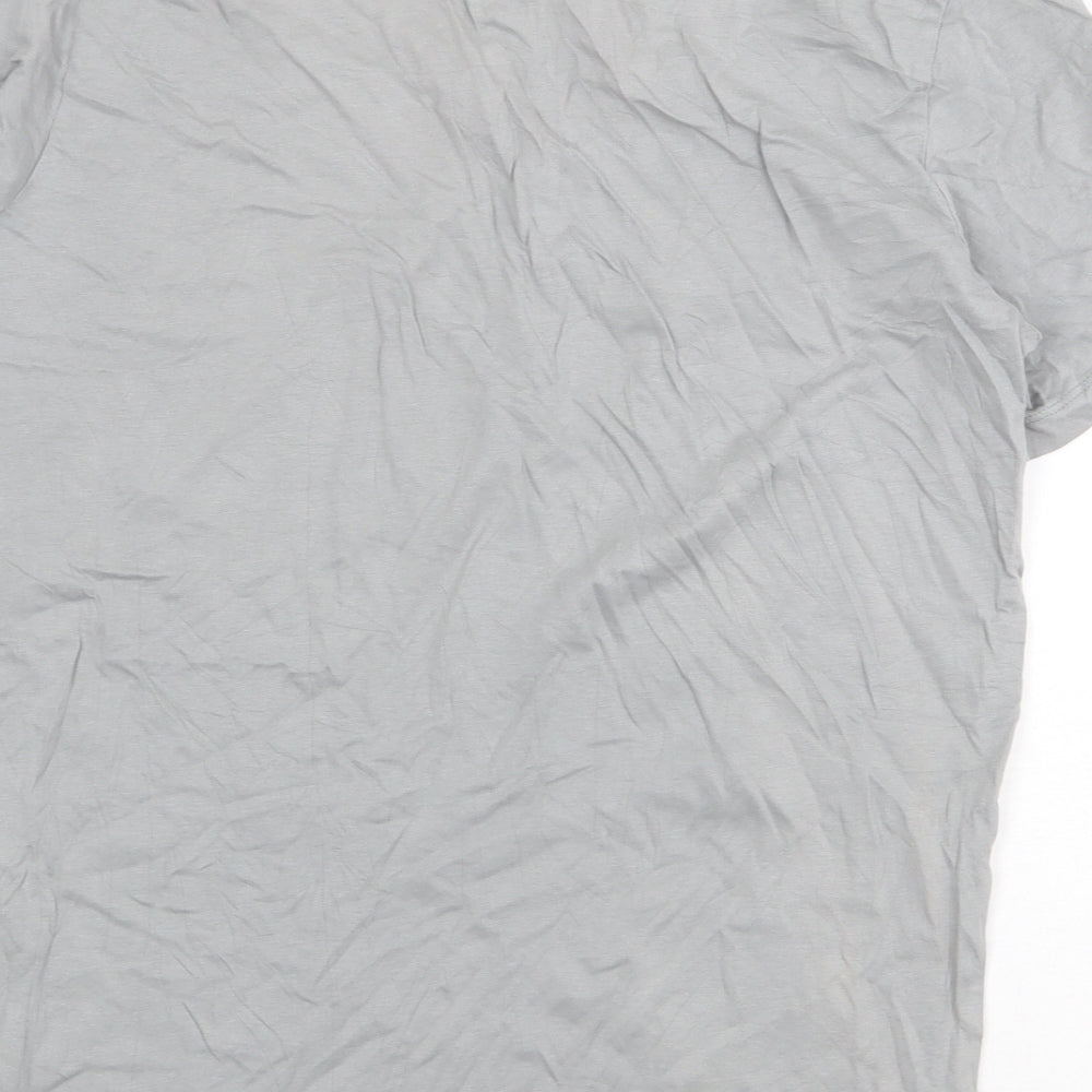 JACK & JONES Mens Grey Cotton T-Shirt Size L Round Neck