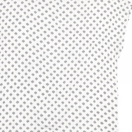 LASCANA Womens White Geometric Viscose Basic T-Shirt Size 14 Boat Neck