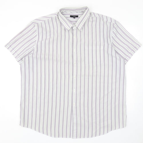 Debenhams Mens Multicoloured Striped Polyester Button-Up Size 2XL Collared Button