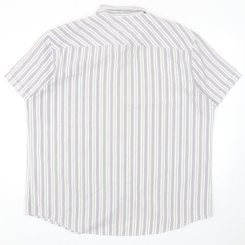 Debenhams Mens Multicoloured Striped Polyester Button-Up Size 2XL Collared Button