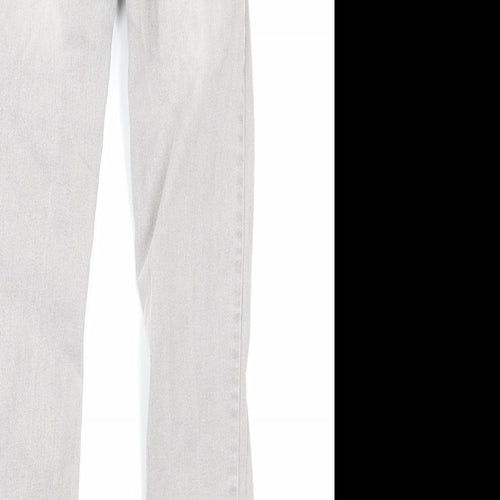 Primark Girls Grey Cotton Skinny Jeans Size 12-13 Years Regular Zip
