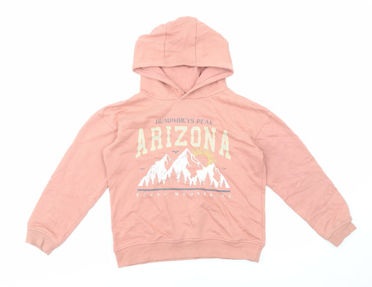 Primark Girls Pink Cotton Pullover Hoodie Size 9-10 Years Pullover - Arizona