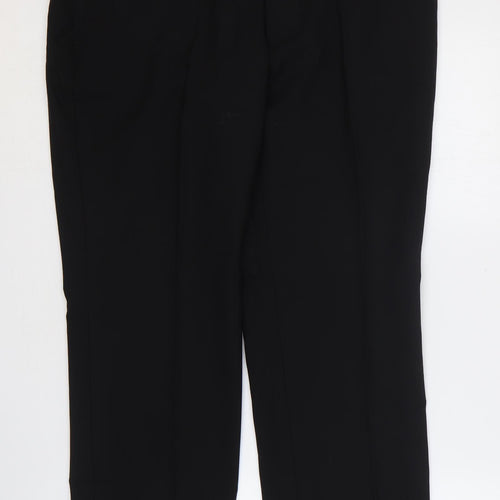 Preworn Mens Black Polyester Trousers Size 36 in Regular Zip