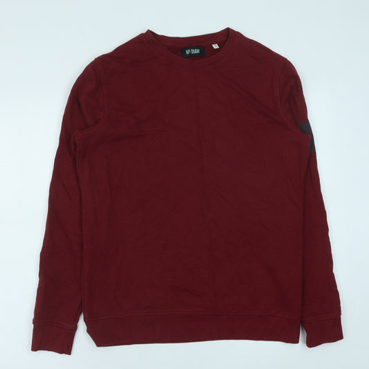 Mr Shaw Mens Red Cotton Pullover Sweatshirt Size M