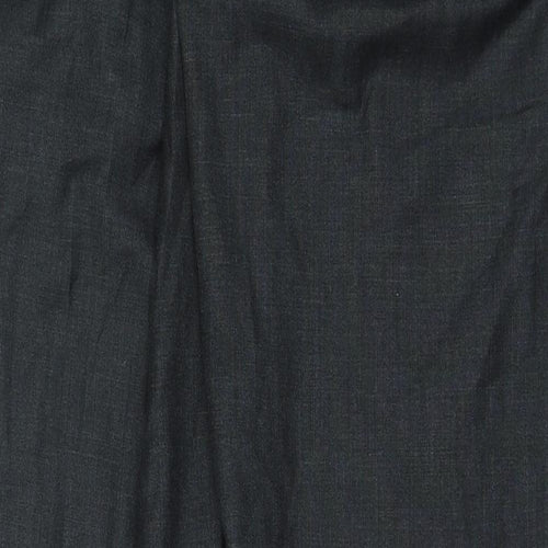 Preworn Mens Grey Polyester Trousers Size 32 in Regular Hook & Eye
