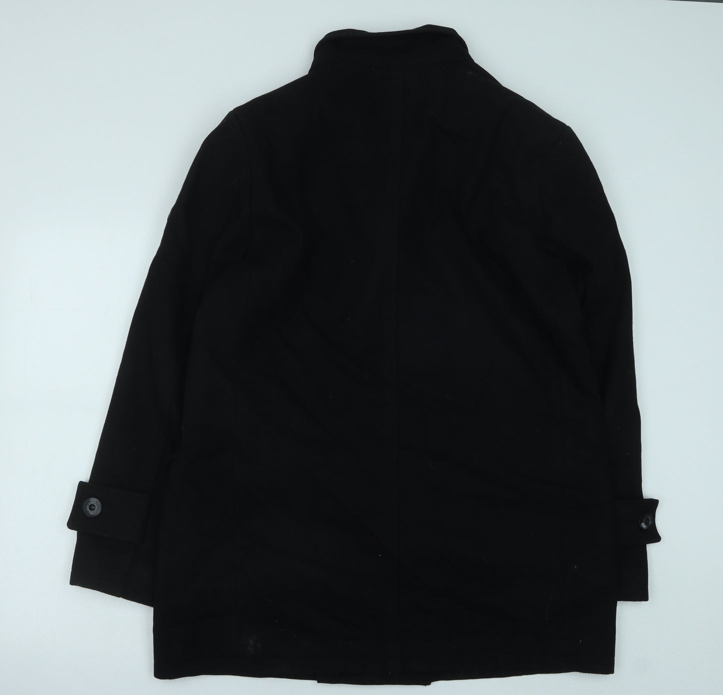 Peter Werth Womens Black Pea Coat Coat Size L Button