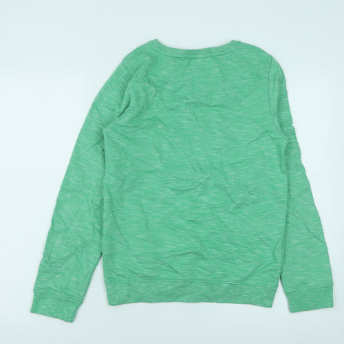 M&Co Boys Green Cotton Pullover Sweatshirt Size 11-12 Years Pullover - Dude