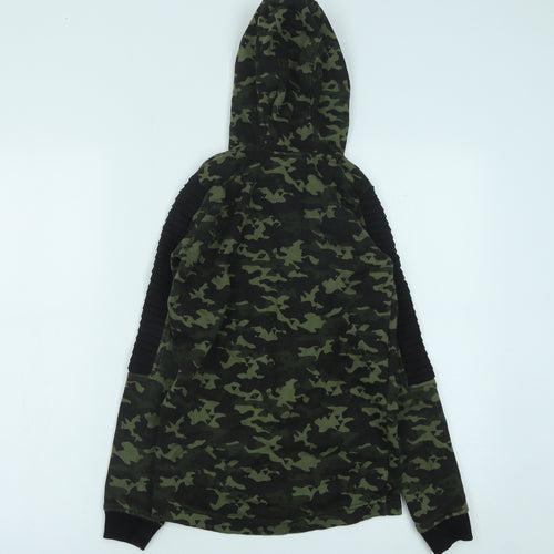 PEP&CO Boys Green Camouflage Cotton Full Zip Hoodie Size 10-11 Years Zip
