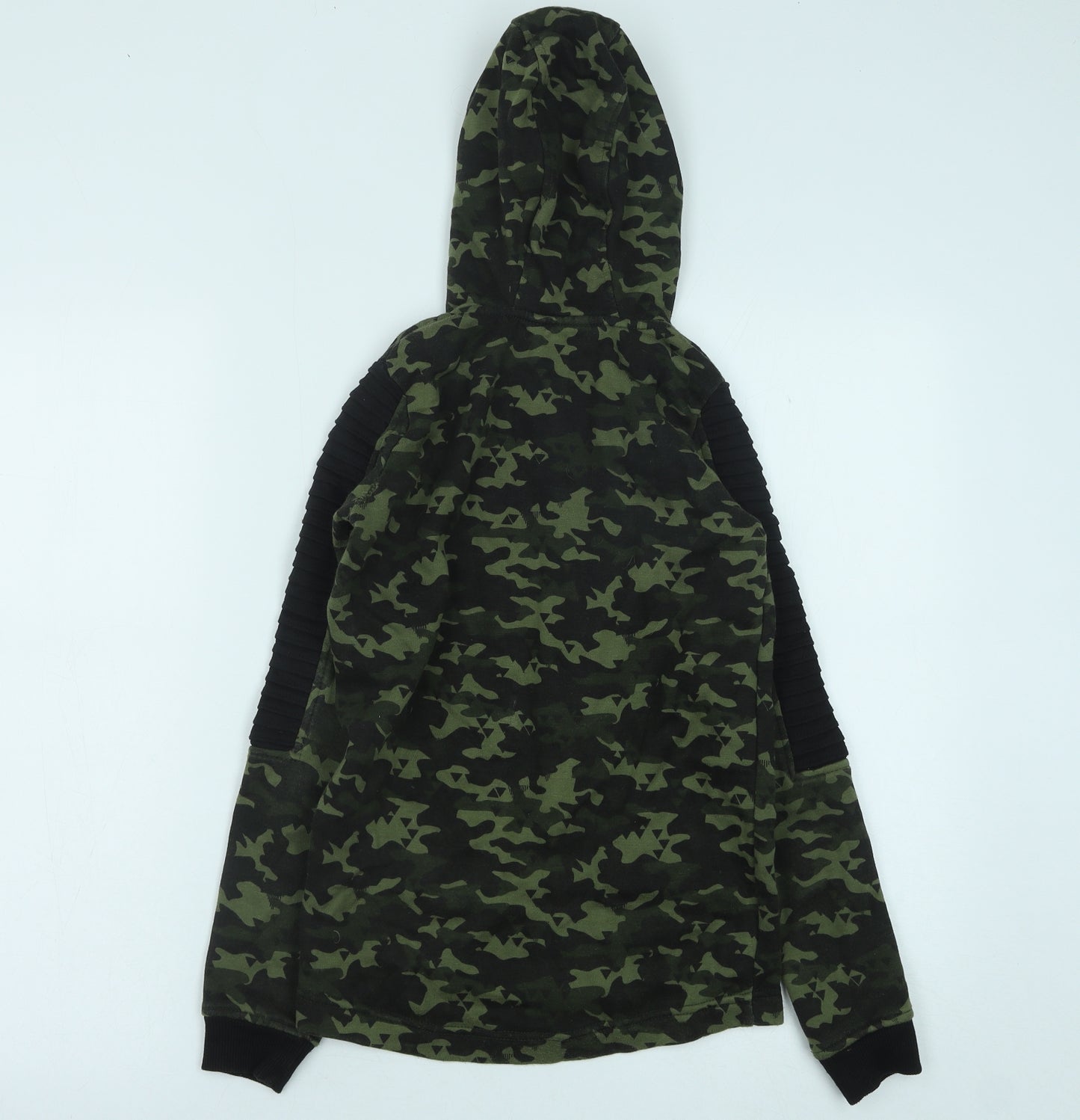 PEP&CO Boys Green Camouflage Cotton Full Zip Hoodie Size 10-11 Years Zip
