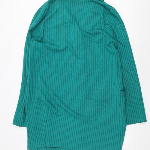 WEEKENDERS Womens Green Striped Jacket Size XL Button
