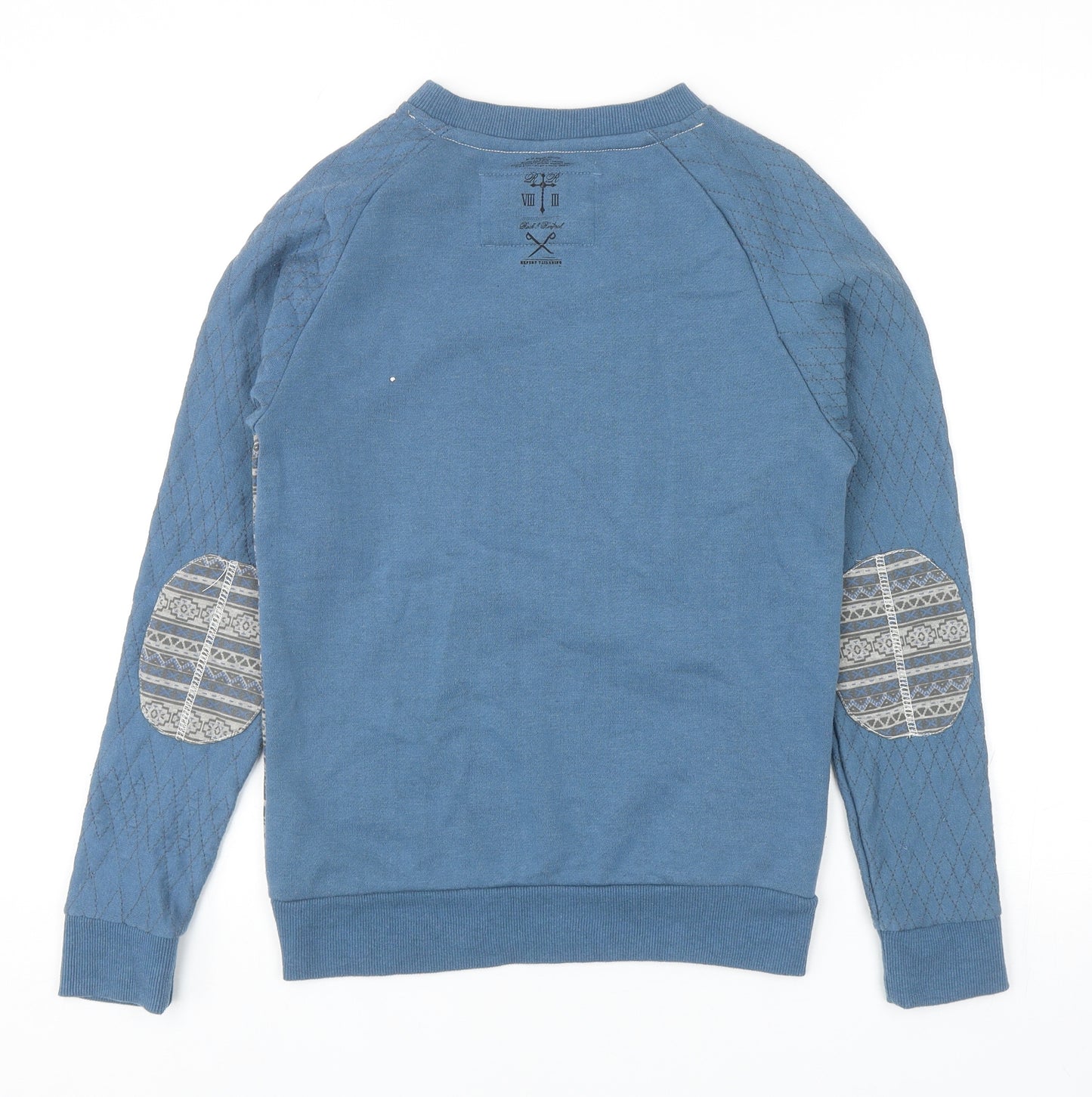 Rock & Revival Boys Blue Fair Isle Cotton Pullover Sweatshirt Size 11-12 Years Pullover