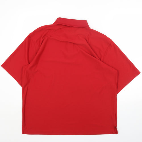 Grand Slam Mens Red Polyester Polo Size XL Collared Button