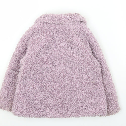 TU Girls Purple Pea Coat Coat Size 2-3 Years Button