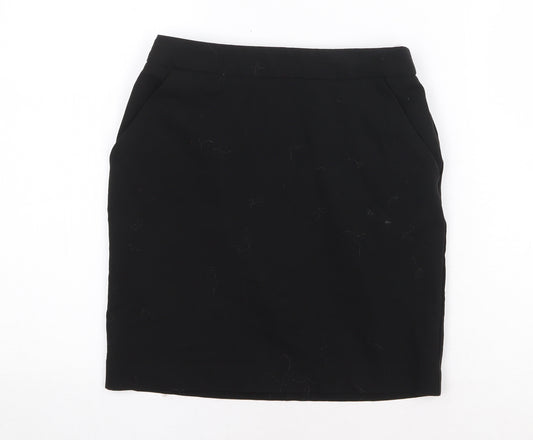 New Look Girls Black Polyester Straight & Pencil Skirt Size 11 Years Regular Zip