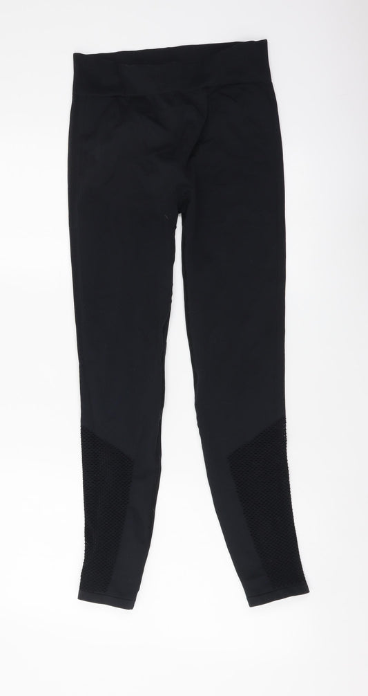 H&M Womens Black Polyester Sweatpants Leggings Size M L25 in Regular