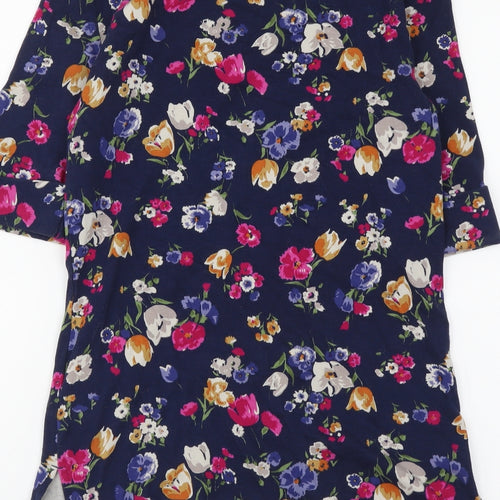 Lauren Ralph Lauren Womens Multicoloured Floral Cotton Basic T-Shirt Size S Boat Neck