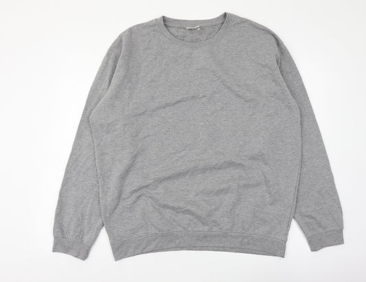 Quality Lesurewear Mens Grey Polyester Pullover Sweatshirt Size 2XL