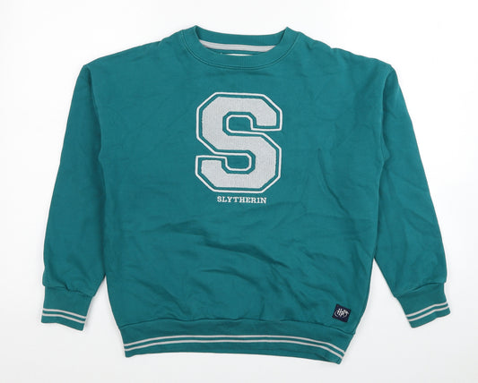 Marks and Spencer Boys Blue Cotton Pullover Sweatshirt Size 10-11 Years Pullover - Slytherin