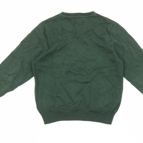 George Boys Green V-Neck Nylon Pullover Jumper Size 5-6 Years Pullover