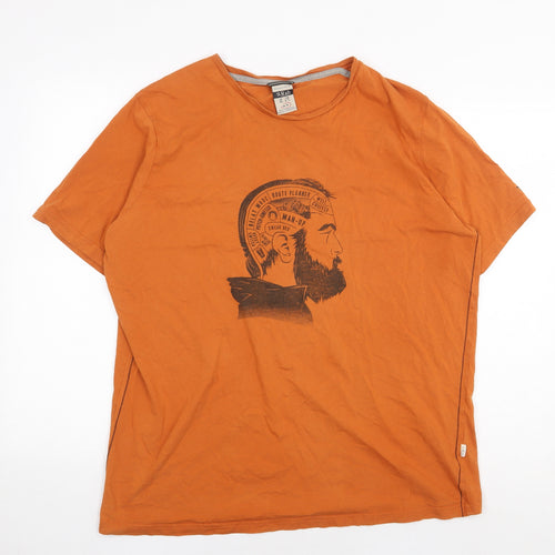 RAB Mens Orange Cotton T-Shirt Size XL Round Neck